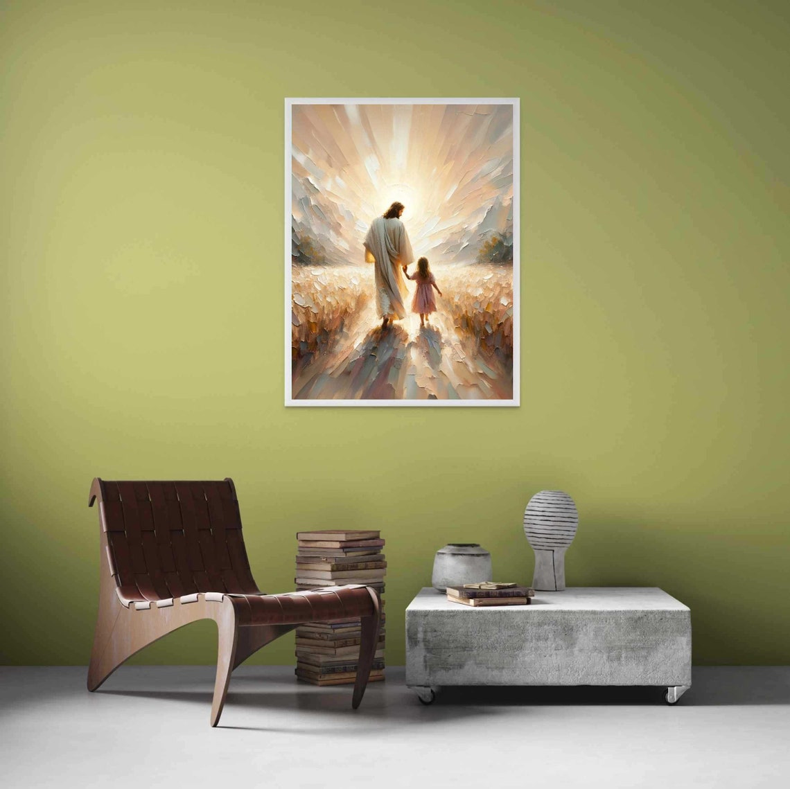 Guided By Him Jesus With Girl Christian Art - Image 3