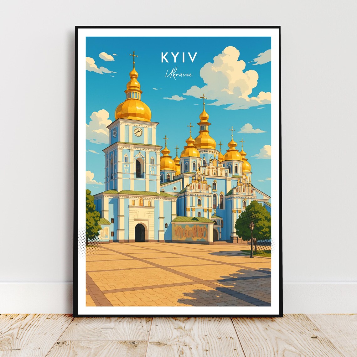 Kyiv St Michaels Golden Domed Cathedral Ukraine Travel Poster
