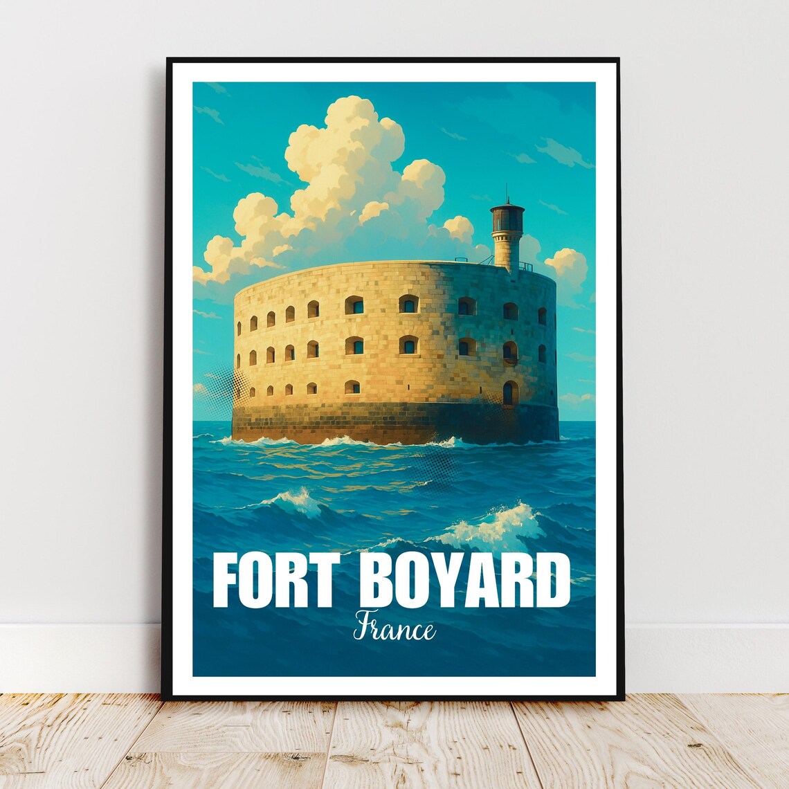 Fort Boyard France Historic Atlantic Sea Fort Vintage Travel Poster