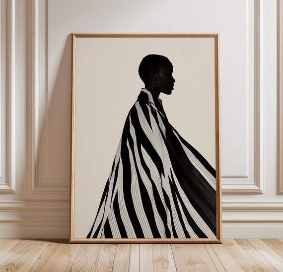Elegant Silhouette Portrait Fashion Art Print