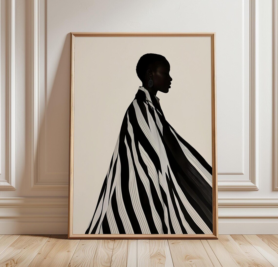 Elegant Silhouette Portrait Fashion Art Print