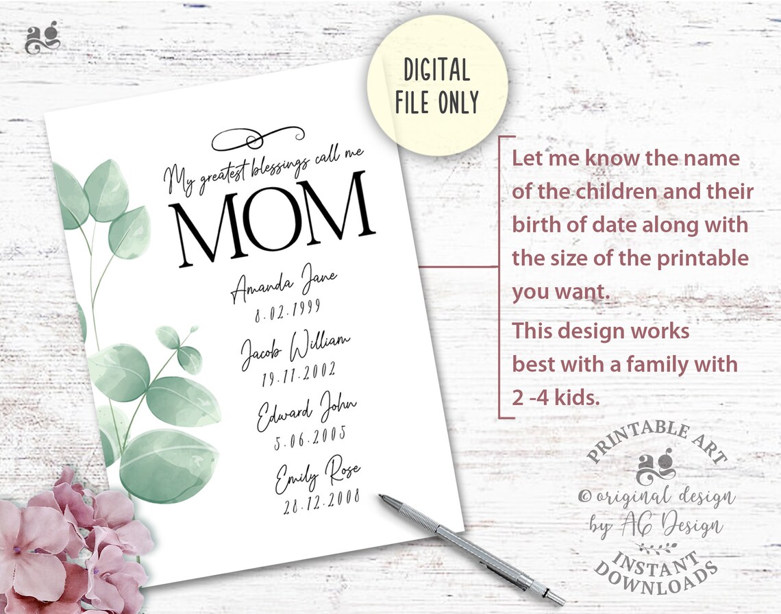 Personalized Mother Day Gift, My Greatest Blessings - Image 2