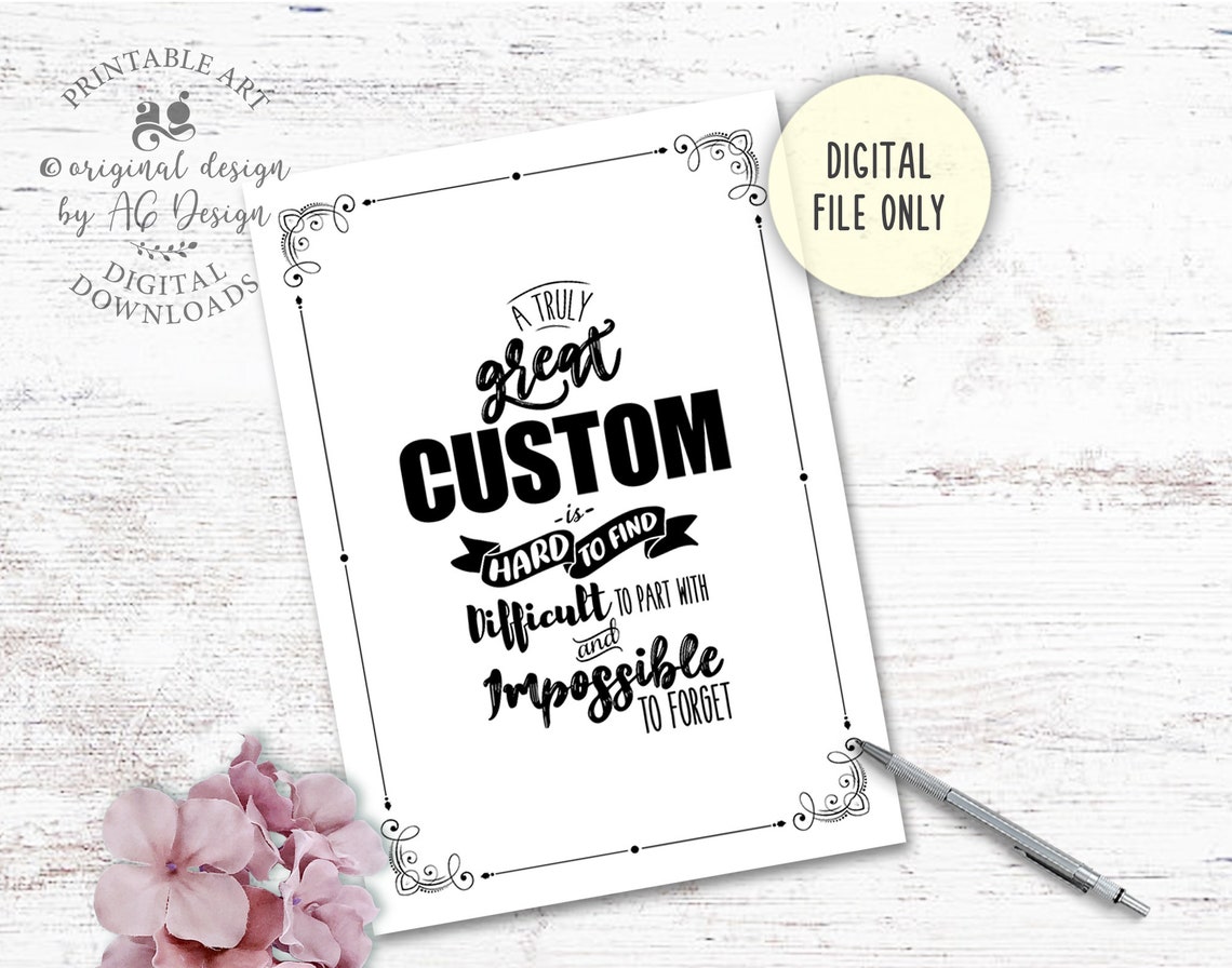 A Truly Great Custom Is Hard to Find Vintage Style Quote Poster - Image 3