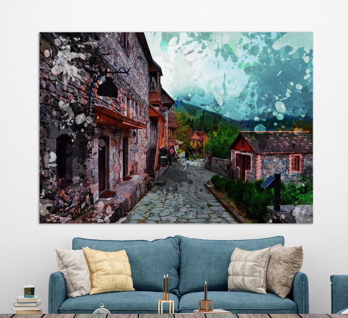 Dilijan Downtown Armenia Travel Poster, Armenia