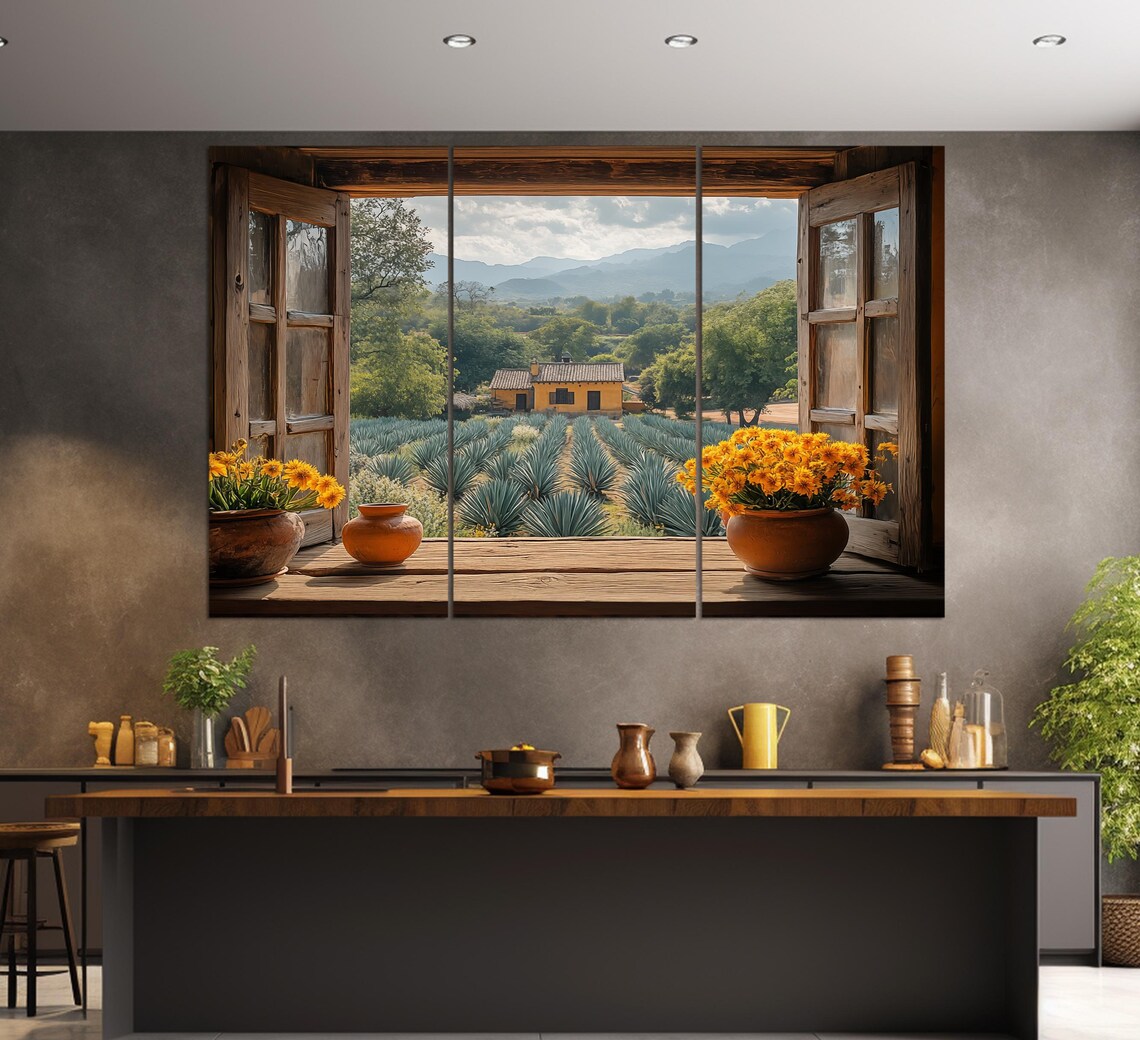 Open Window To Agave Plantation, Rustic Wall Art Print - Image 4