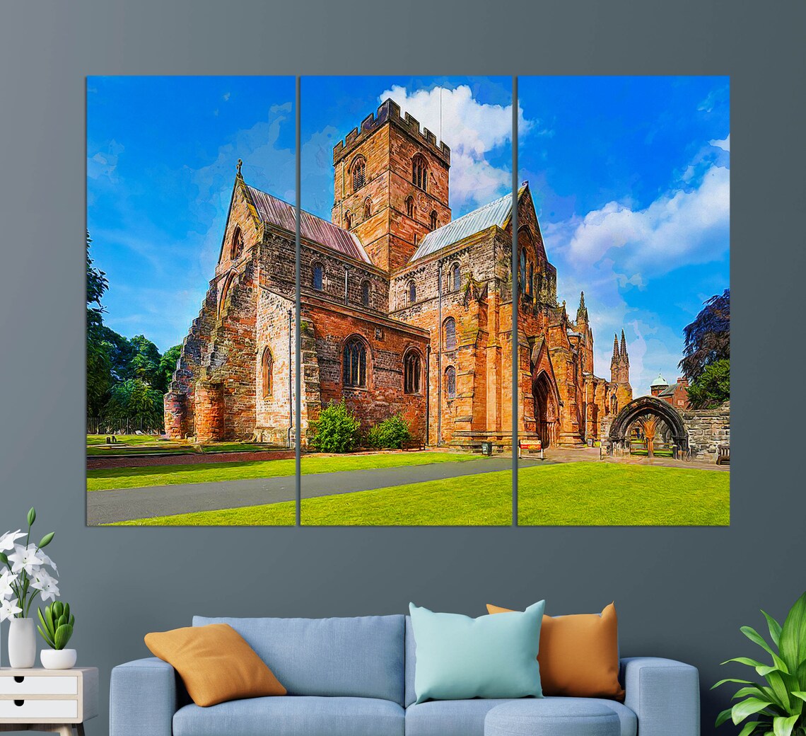 Carlisle Cathedral Cumbria Red Sandstone Medieval Church Travel Poster - Image 3