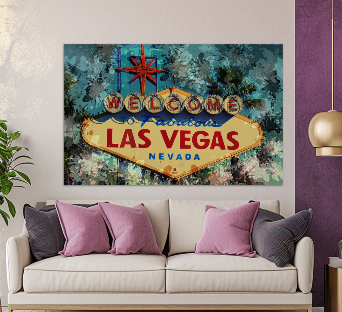 Welcome To Las Vegas Art Print, Modern Decor - Image 2
