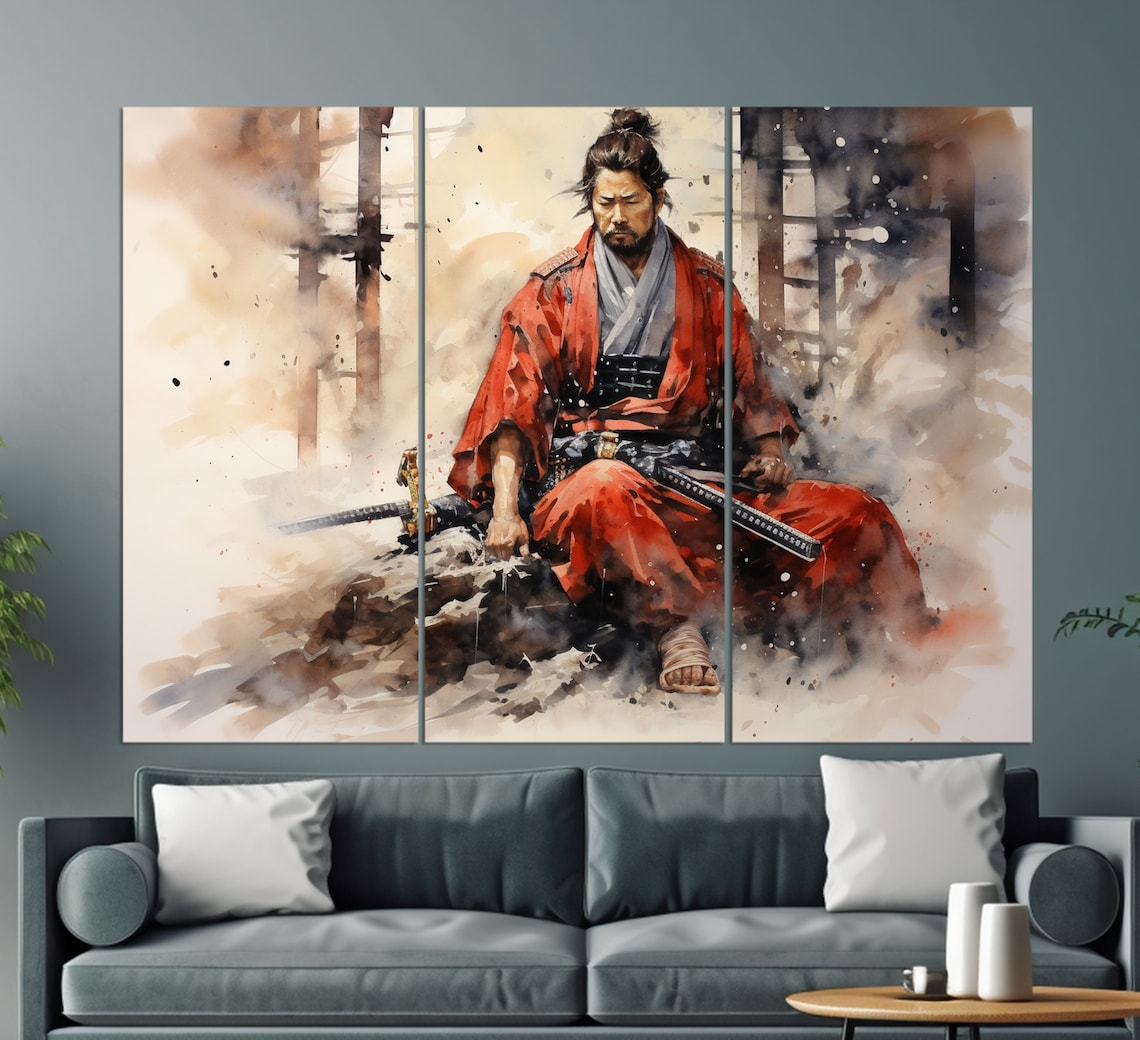 Samurai Japanese Oil-Painting-Style Art Print - Image 3