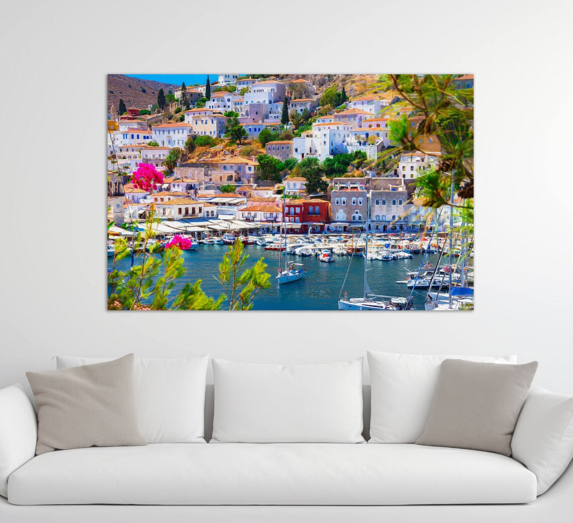 Hydra Island Greece Art Print, Hydra Painting - Image 3