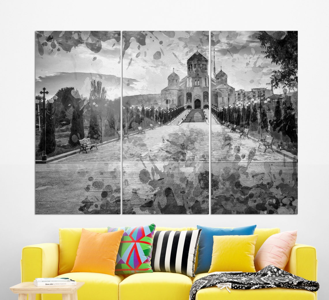 Yerevan Saint Gregory Cathedral Sunset Golden Light Travel Poster - Image 2