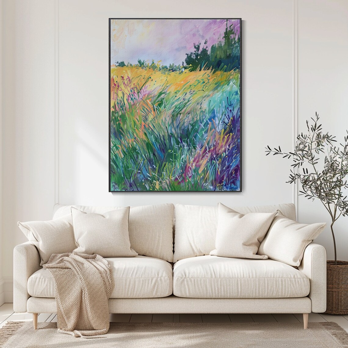 Impressionist Wildflower Meadow Grasses Colorful Field Art Poster - Image 3
