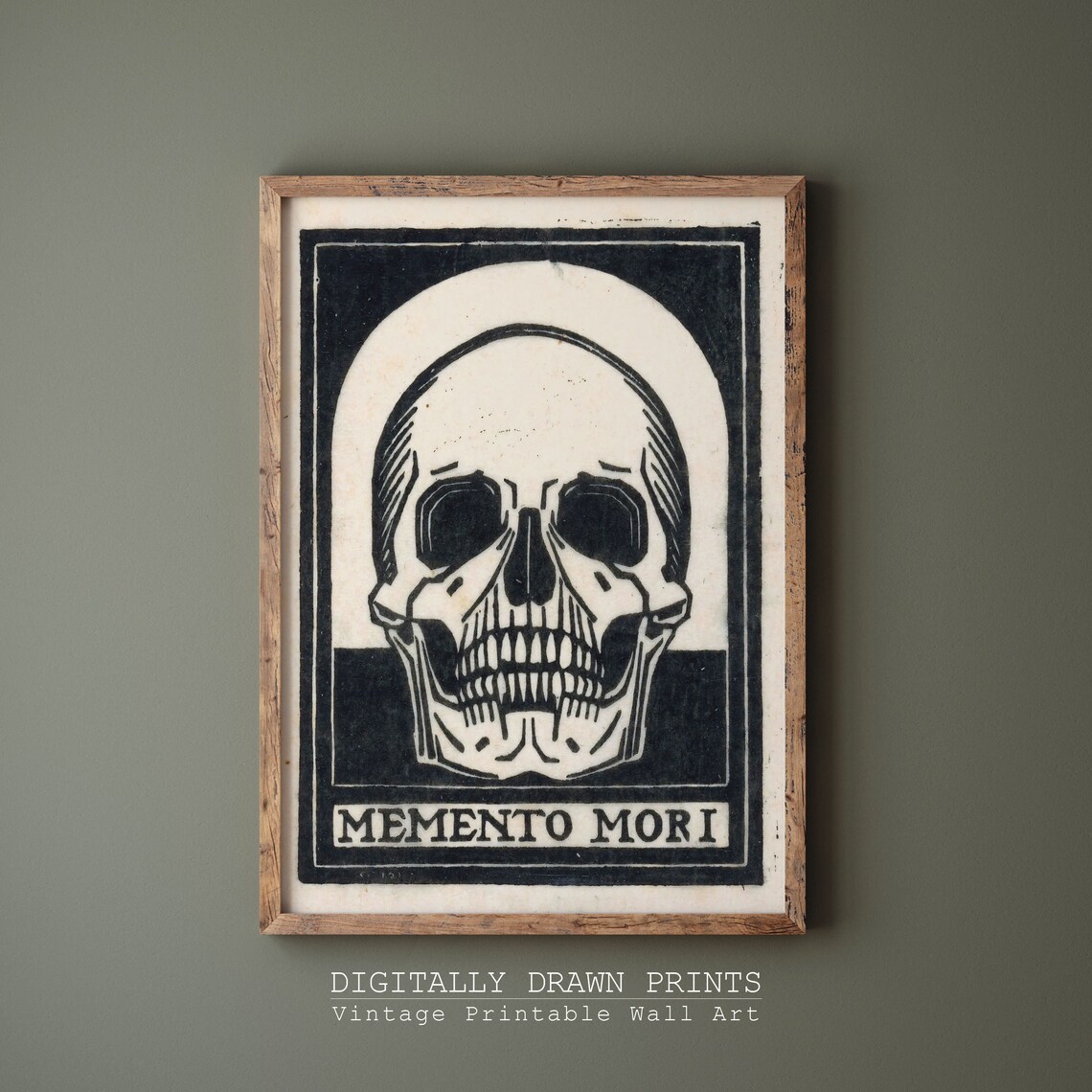 Skull Memento Mori Dark Academia Art Print - Image 3