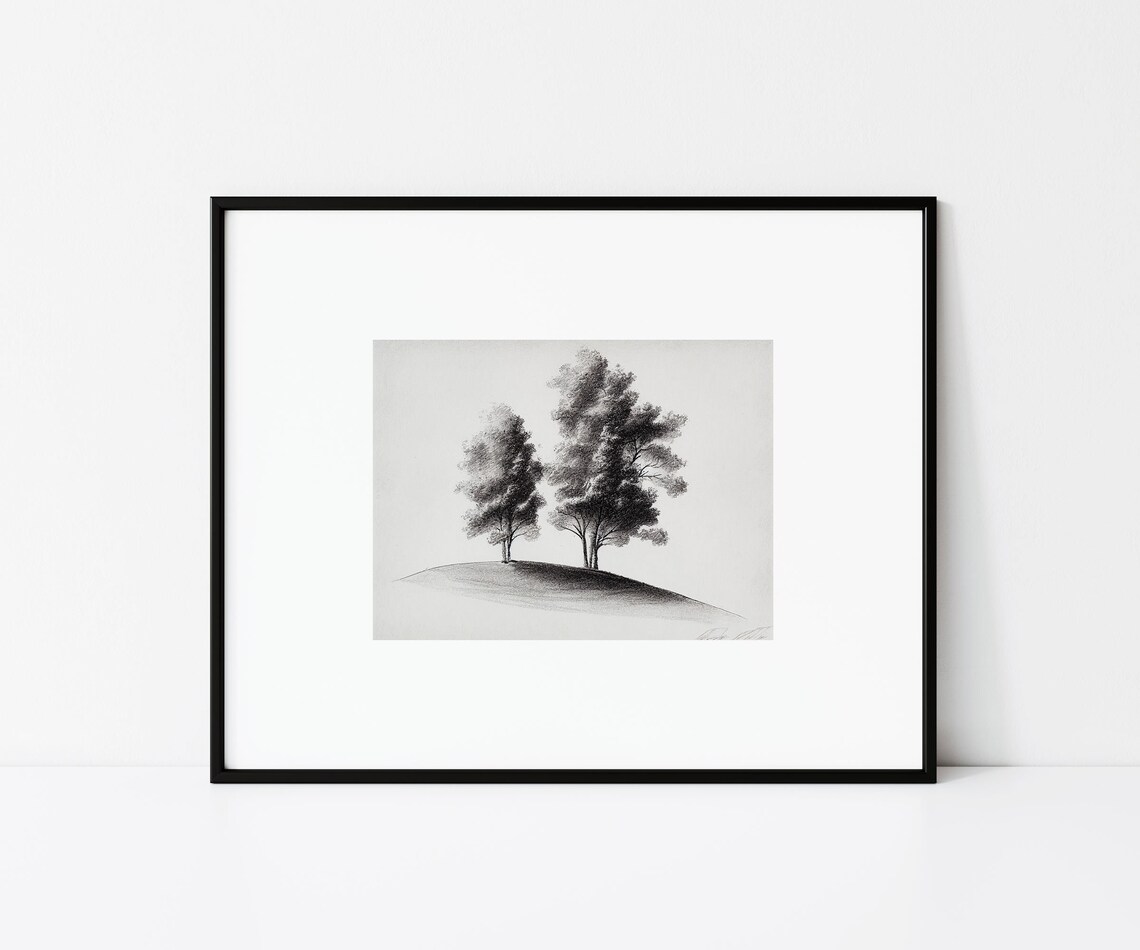 Neutral Tree Sketch, Vintage Minimalist Wall Art - Image 3
