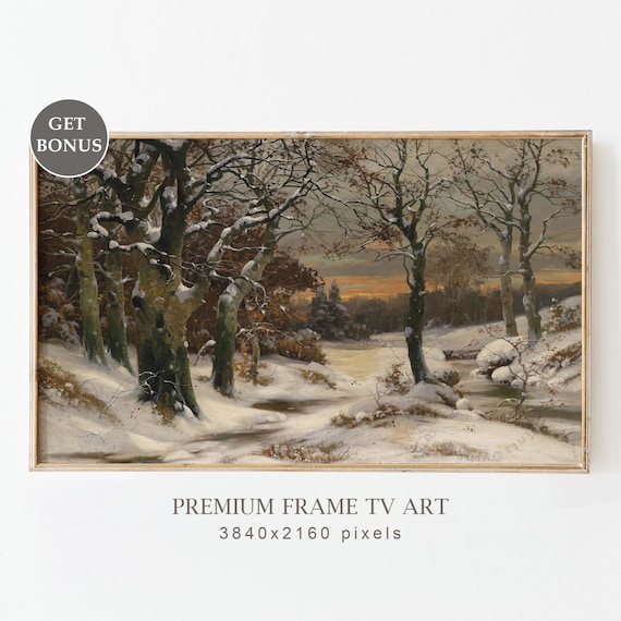 Moody Winter Landscape Christmas Art Print