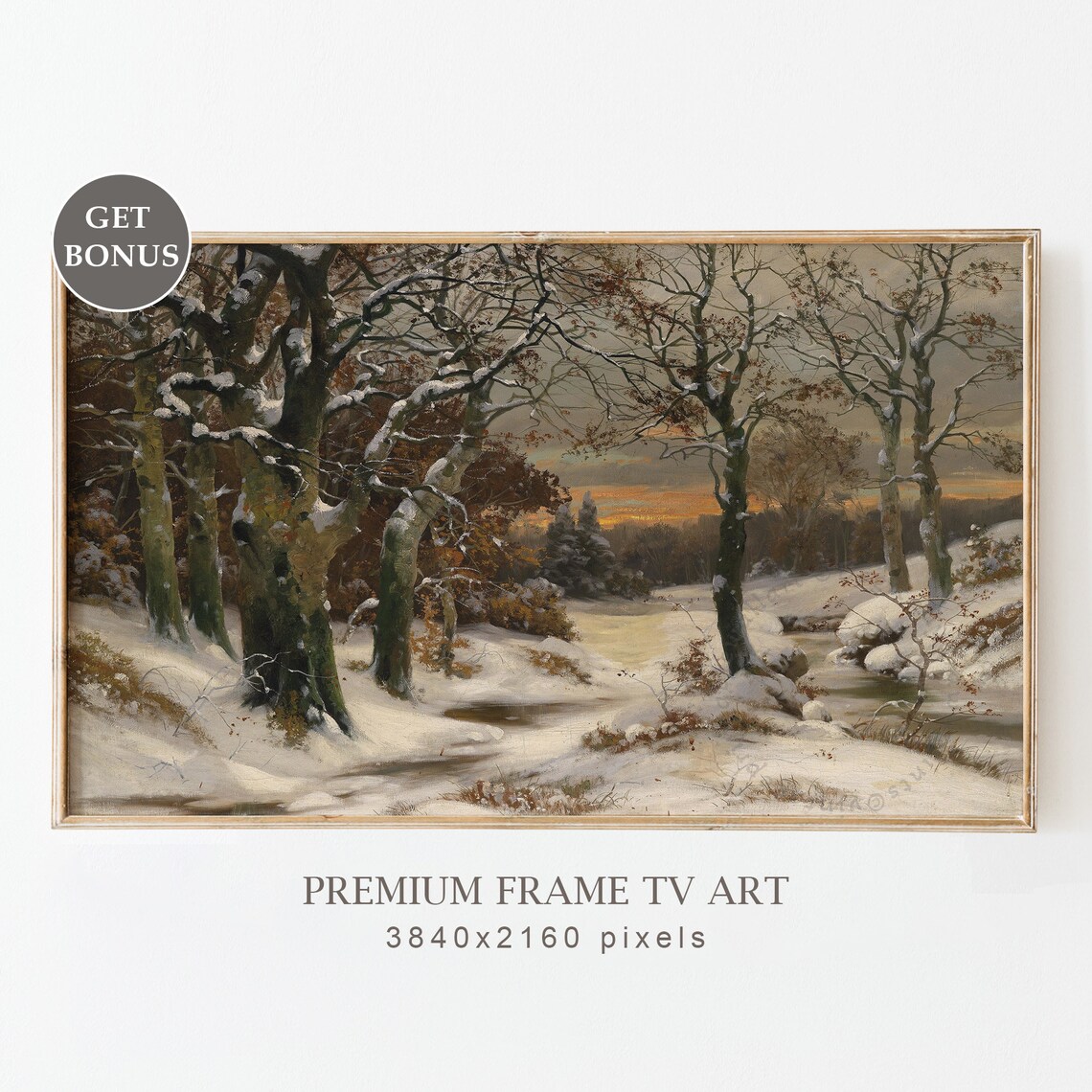 Moody Winter Landscape Christmas Art Print