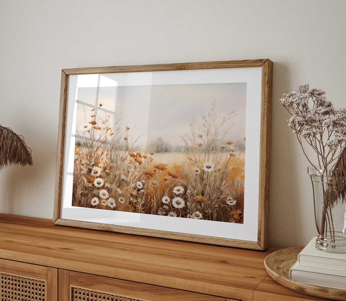 Fall Wildflower Field, Vintage Autumn Art Print - Image 2