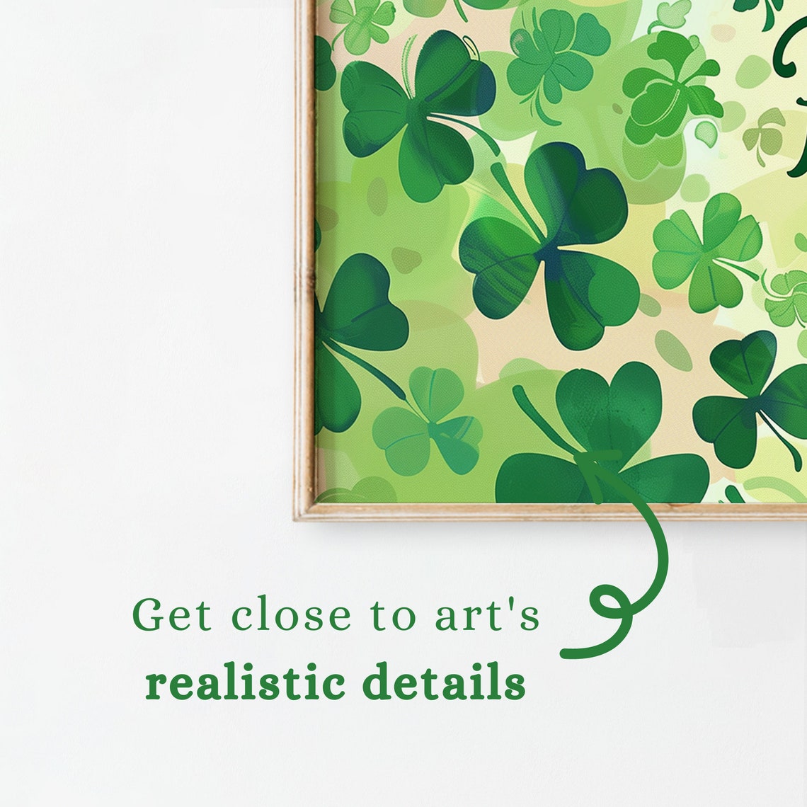 Saint Patricks Day Script Shamrock Pattern Green Festive TV Poster - Image 3