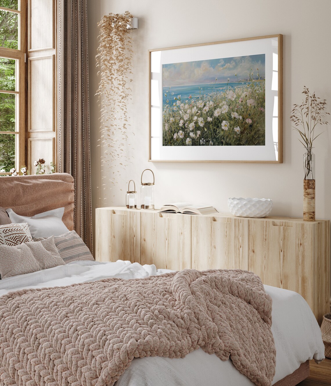 Coastal Wildflower Field Landscape Vintage Art Print - Image 4