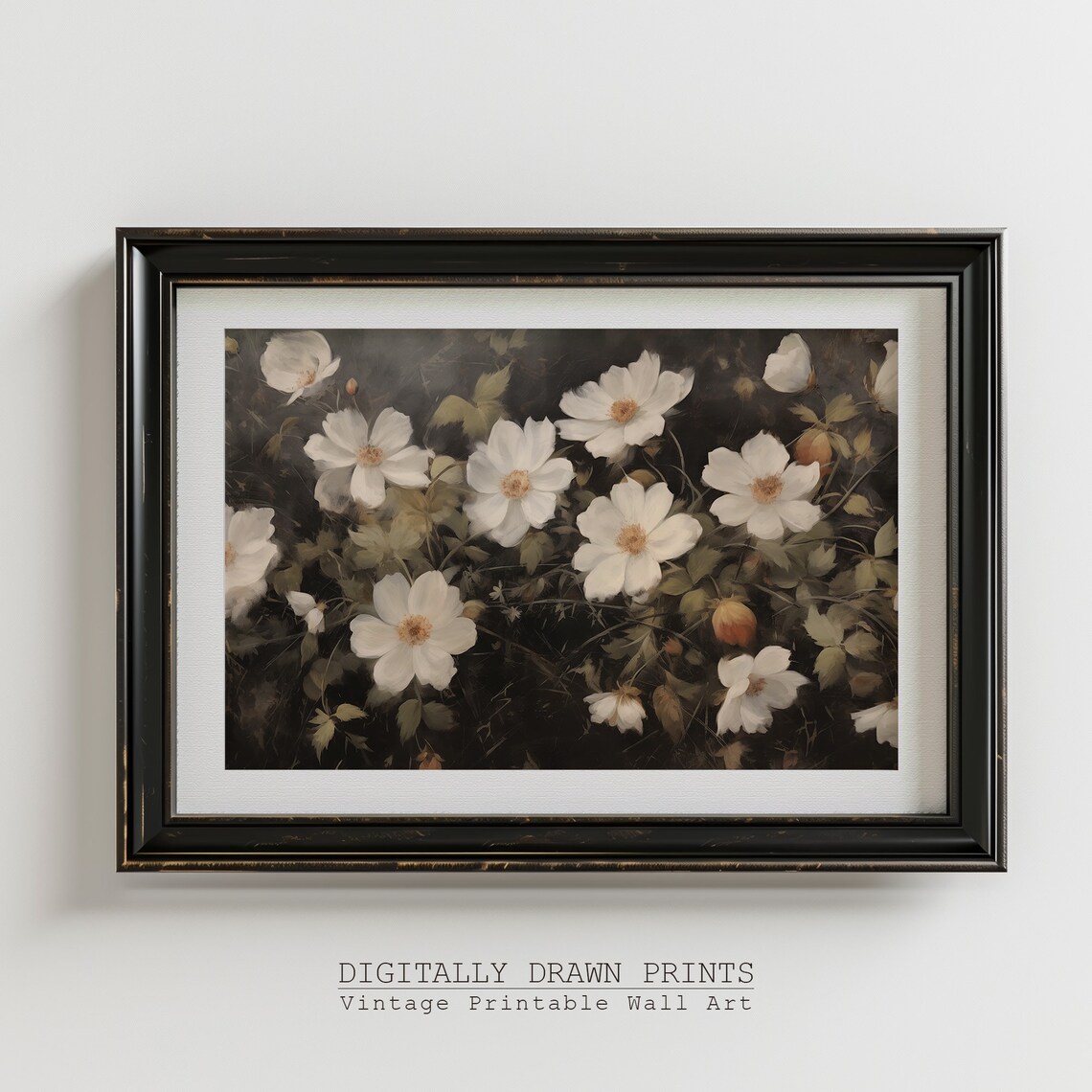 Victorian Wildflower Botanical Art Print, Dark Vintage - Image 5