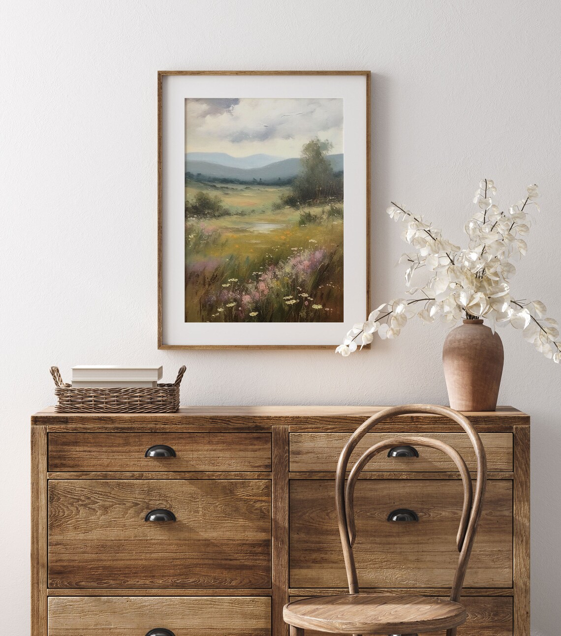 Wildflower Field Oil Painting Country Wall Art Print - Image 3