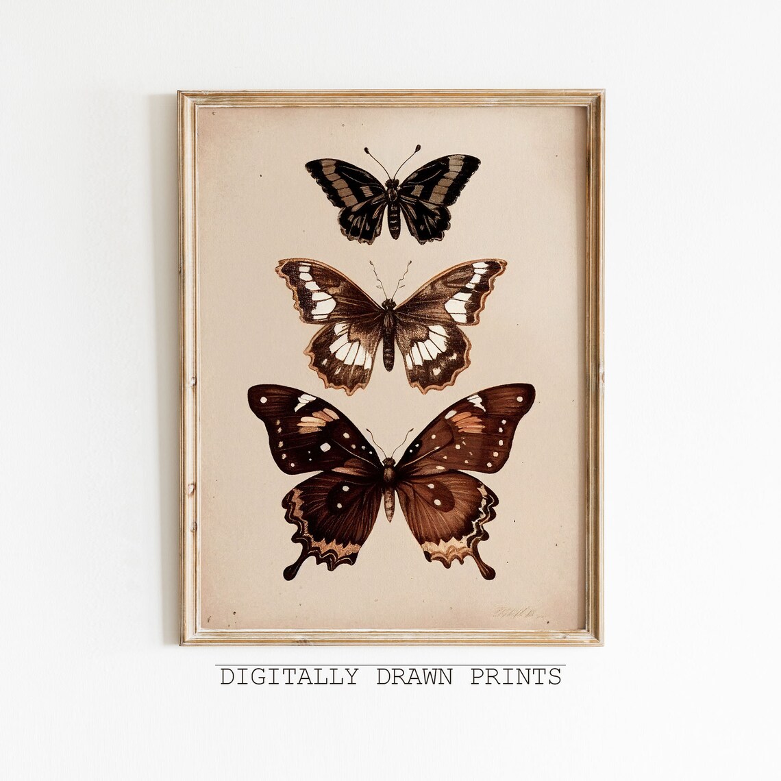 Butterfly Print, Neutral Farmhouse Wall Decor