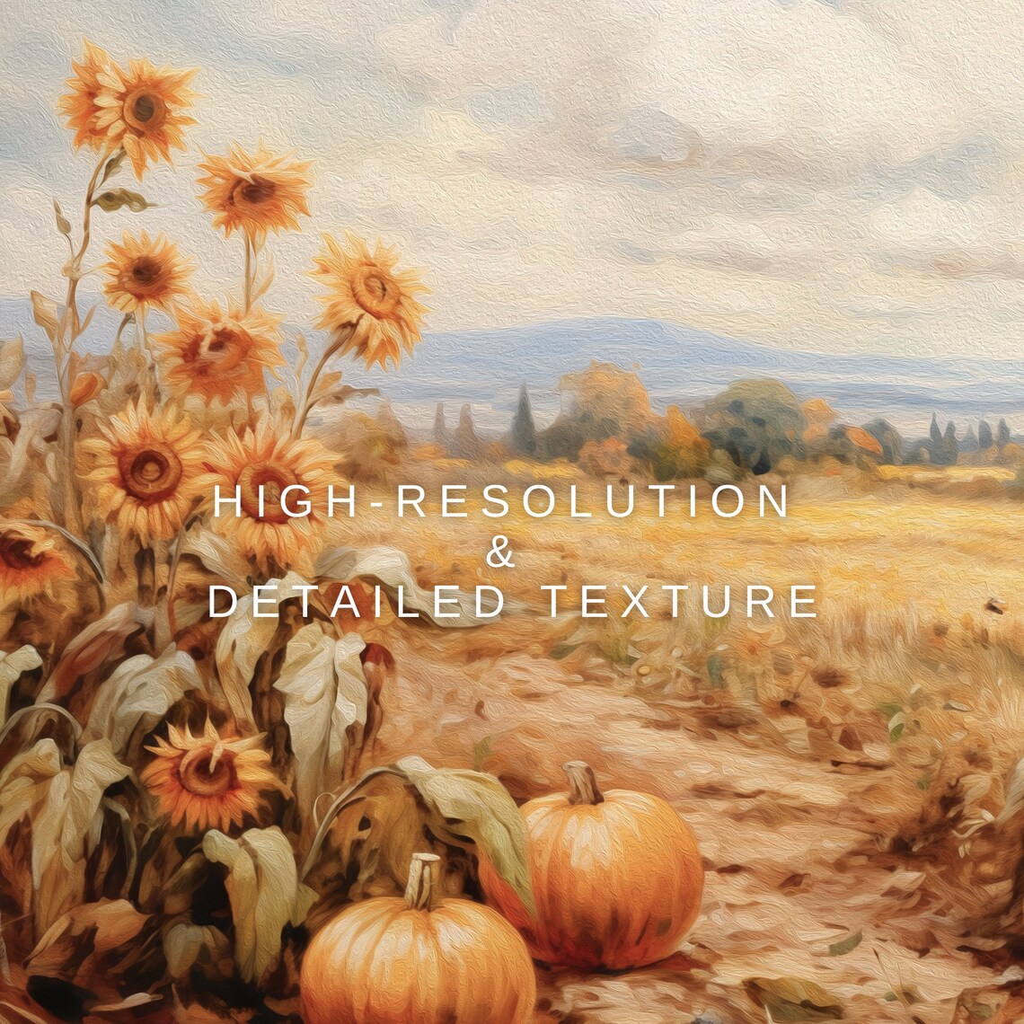 Thanksgiving Fall Pumpkins Vintage Painting Art Print - Image 2