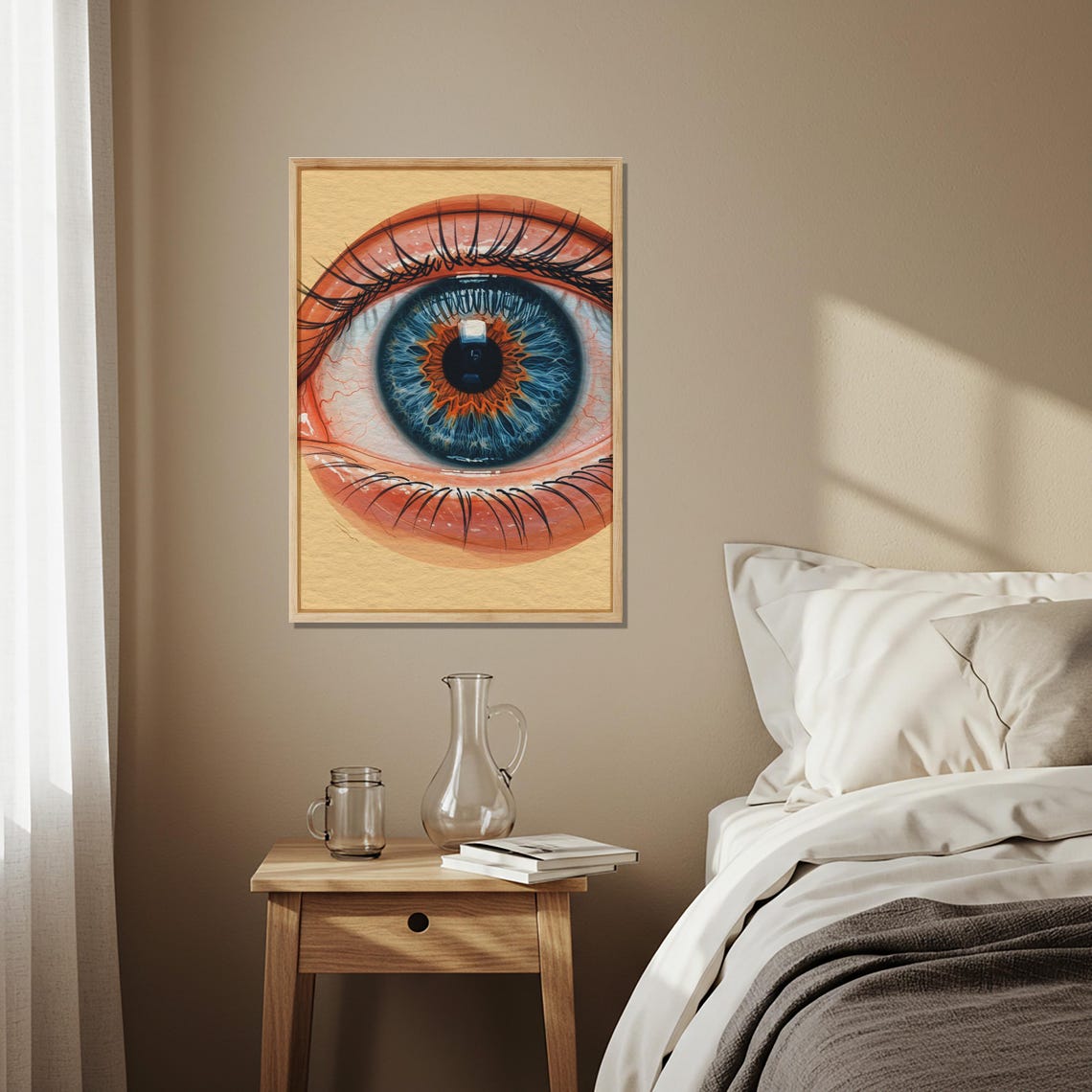 Striking Blue Eye Iris Macro Surreal Visionary Abstract Wall Art