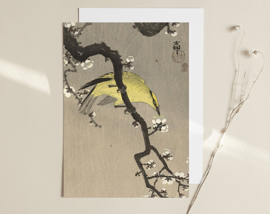 Ohara Koson Chinese Oriole on Plum Blossom Art Print