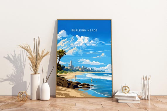 Burleigh Heads Queensland Australia Travel Print Poster Wall A