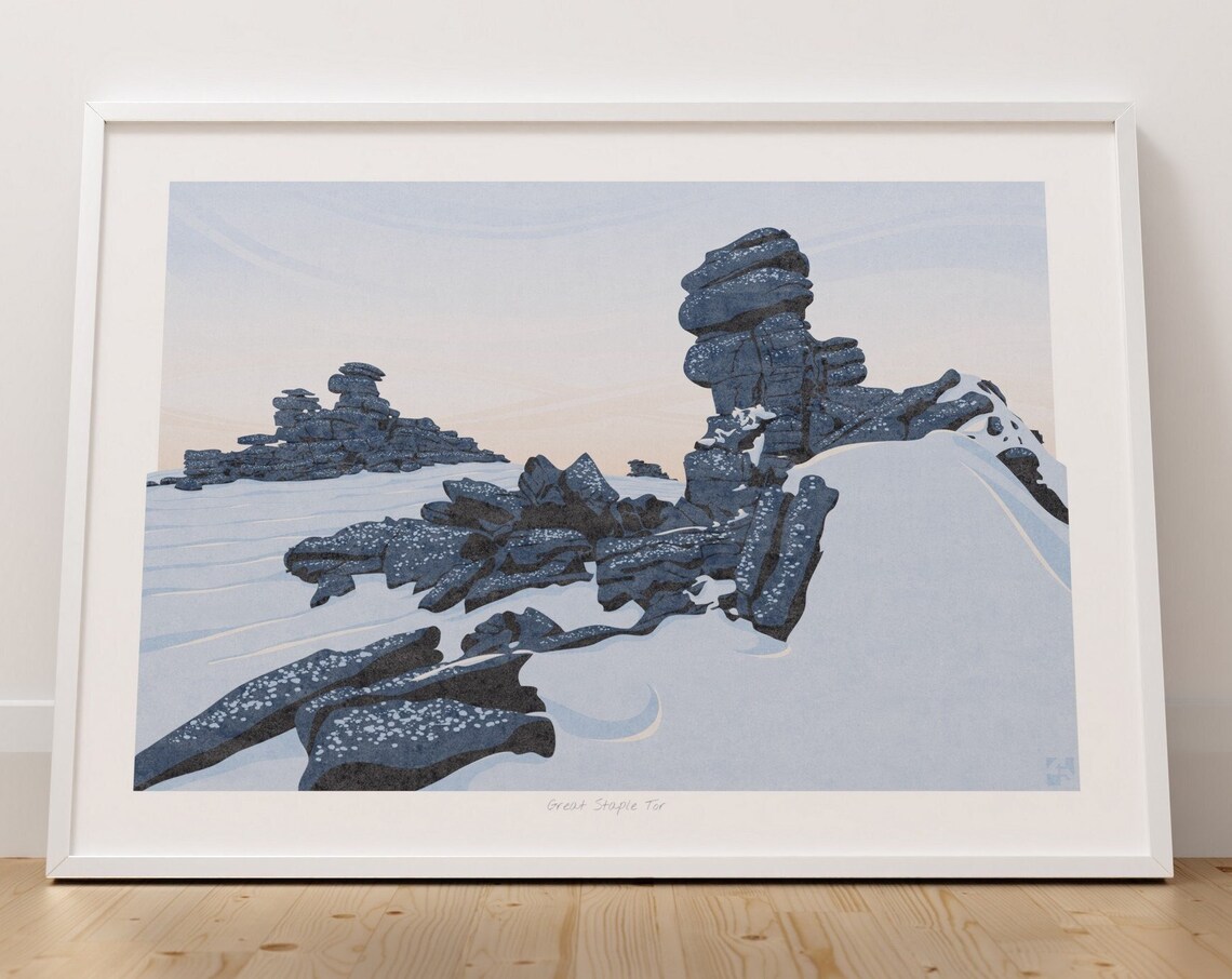 Great Staple Tor, Dartmoor Devon Travel Poster