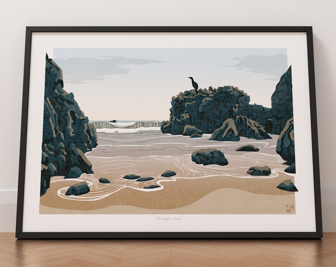 Draught Cove Pembrokeshire Wales Travel Poster