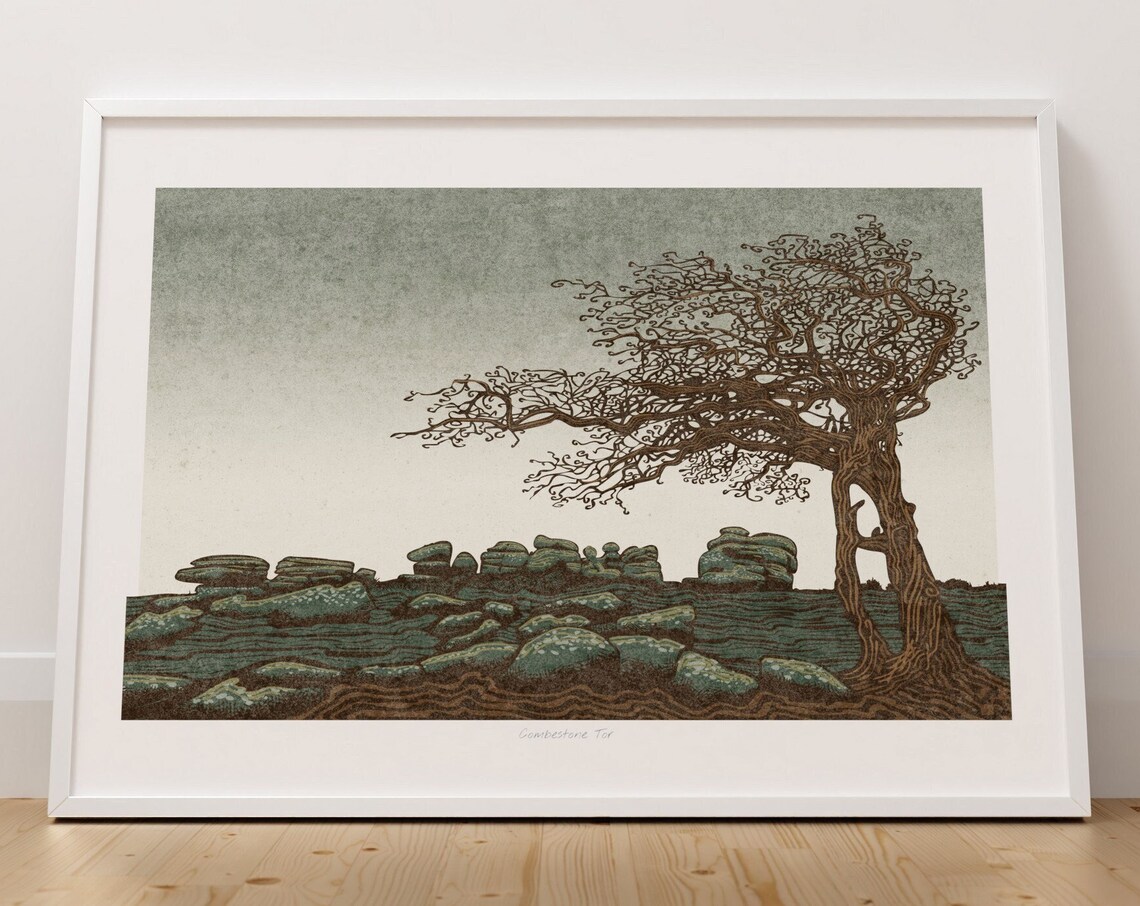 Combestone Tor, Dartmoor Devon England Travel Poster