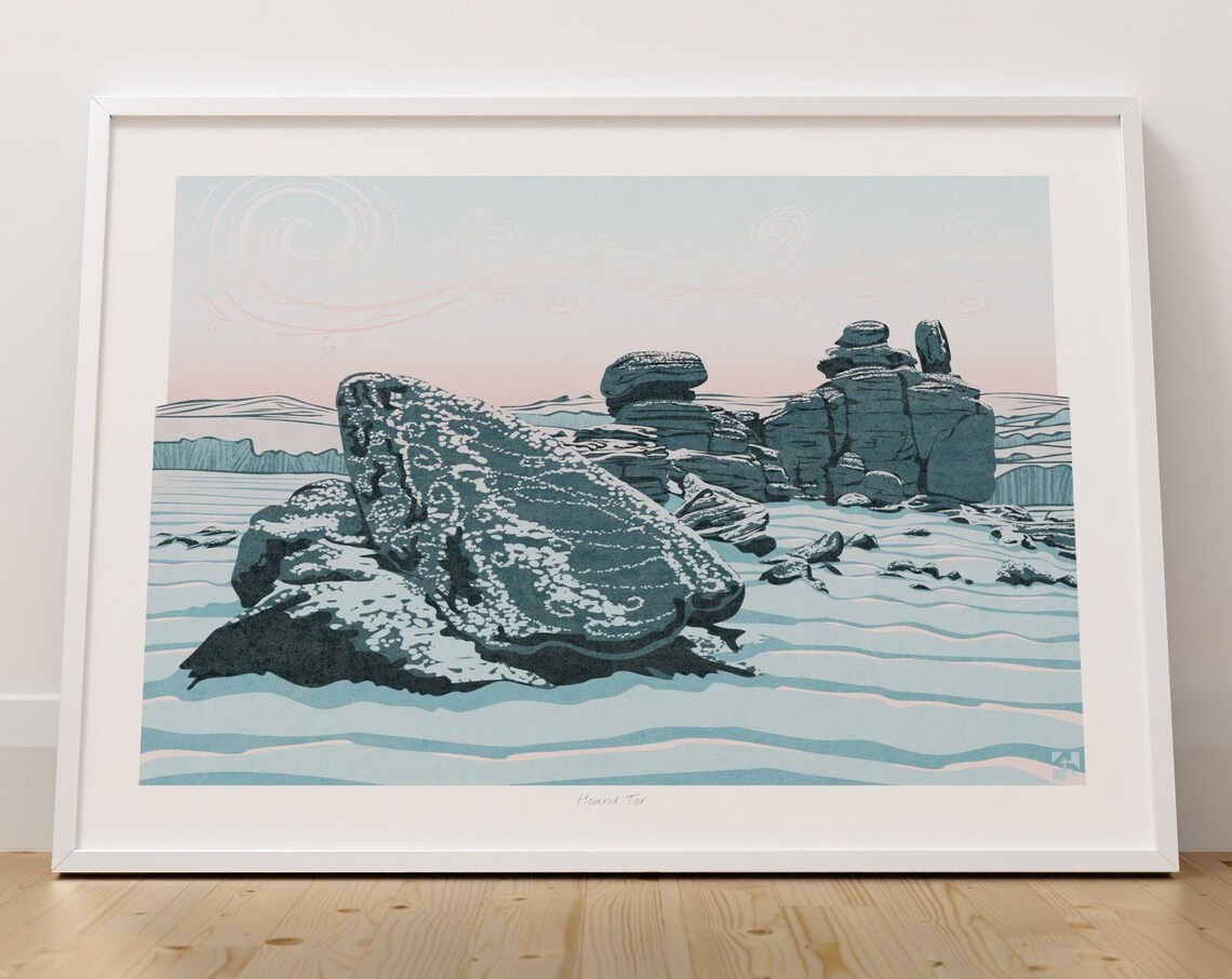 Hound Tor Dartmoor Devon England Landscape Art Print