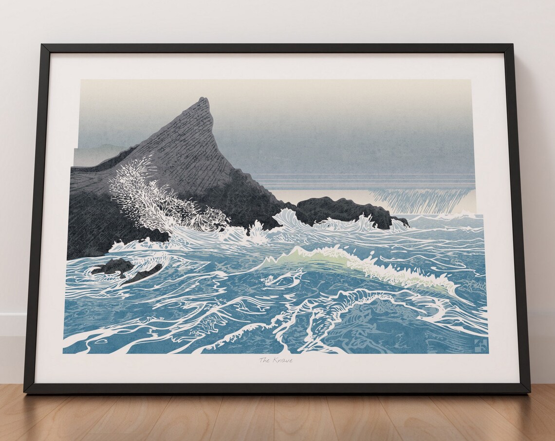 The Knave Gower Wales Travel Poster, Landscape Print