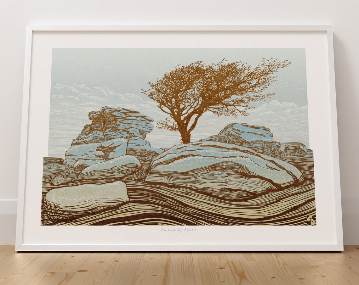 Emsworthy Rocks, Dartmoor Devon Landscape Art Print
