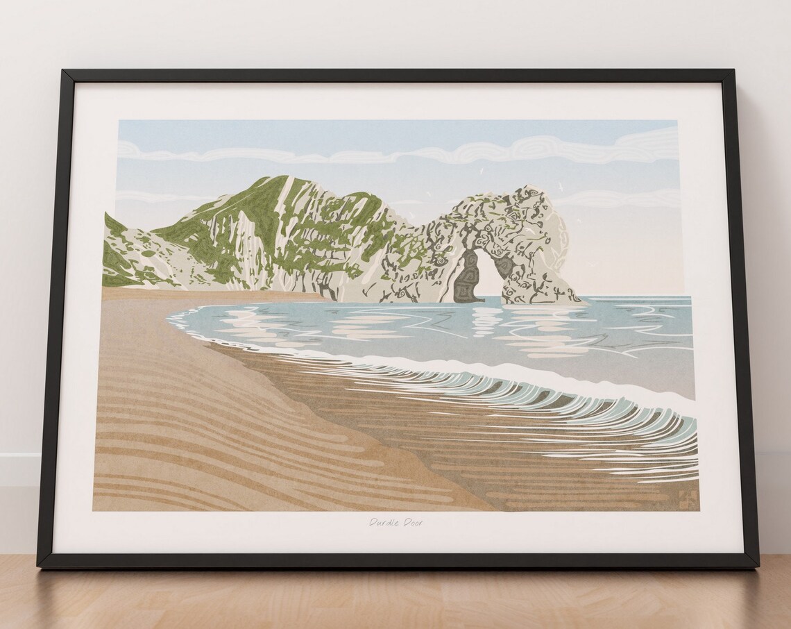Durdle Door Dorset England Travel Poster, Landscape