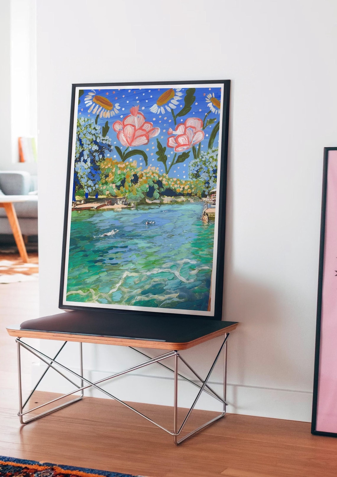 Barton Springs Vintage Austin Texas Travel Poster