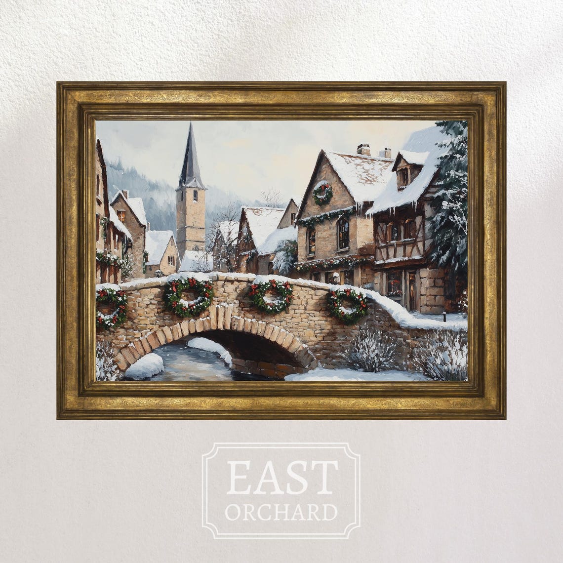 Christmas European Print Vintage Oil Painting Inspired Print Holiday Print Christmas Print Holiday Home Decor - Image 3