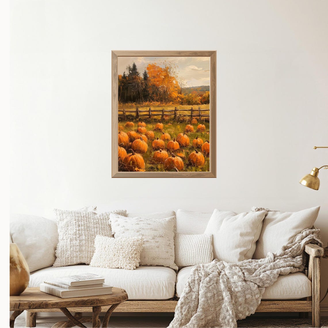 Autumn Pumpkin Patch Field Rustic Harvest Oil Painting Poster - Image 2