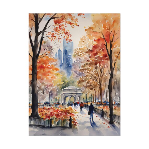 Bryant Park Painting NYC Watercolor Art Print