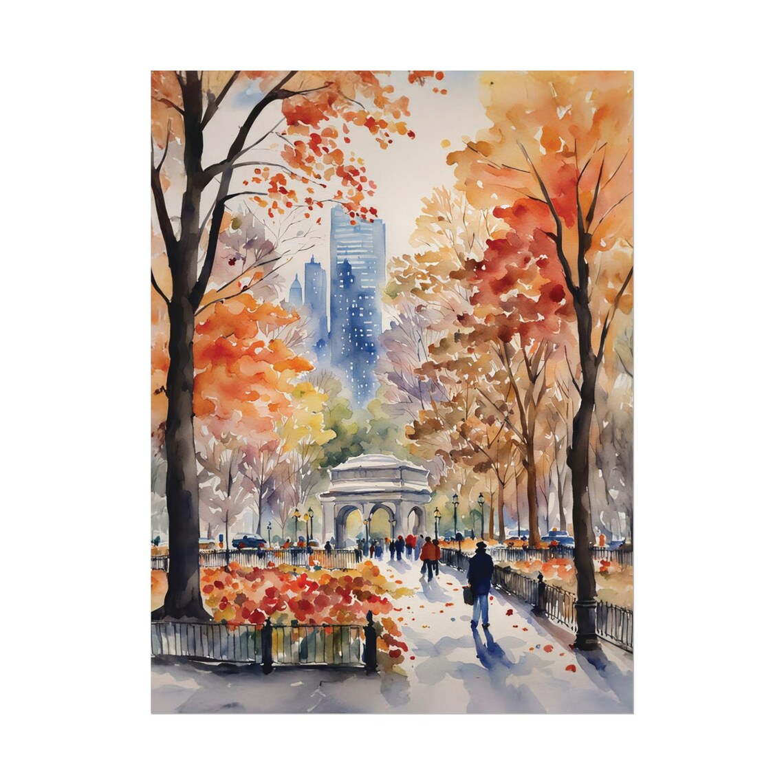Bryant Park Painting NYC Watercolor Art Print