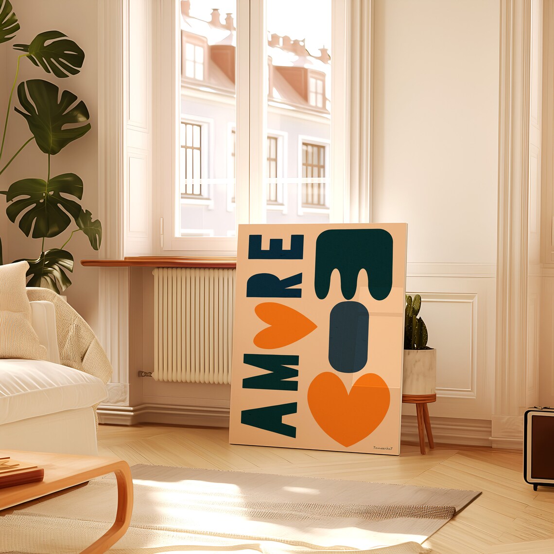 Amore Mio Modern Typography Love Quote Art Print - Image 4