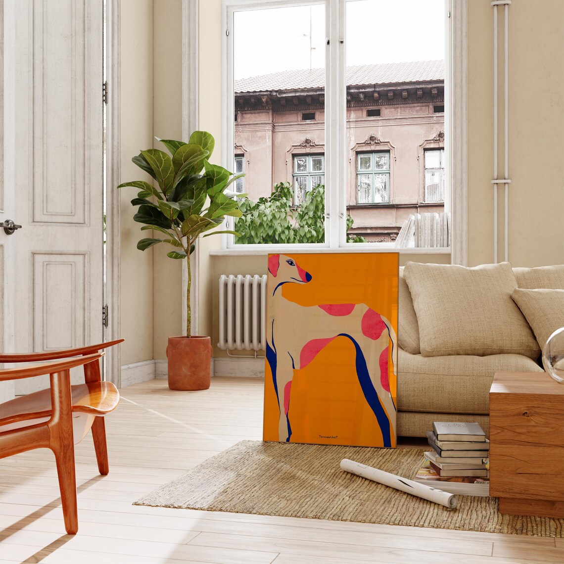 Greyhound Abstract Dog Art Print, Dopamine Decor - Image 2