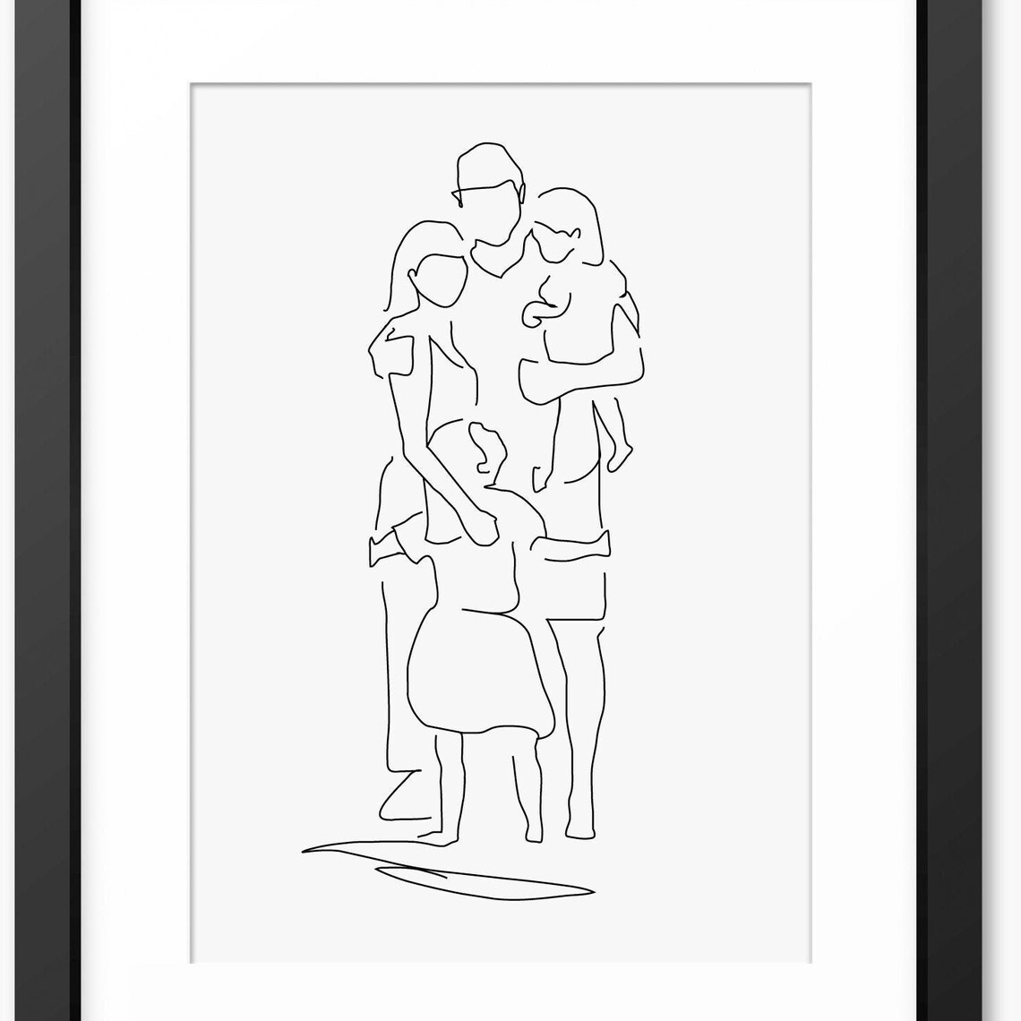 Family Line Art Family Print Family Drawing Family Illustration Family Wall Art Gift For Mum Mom Gift For Dad Mothers Day Gift