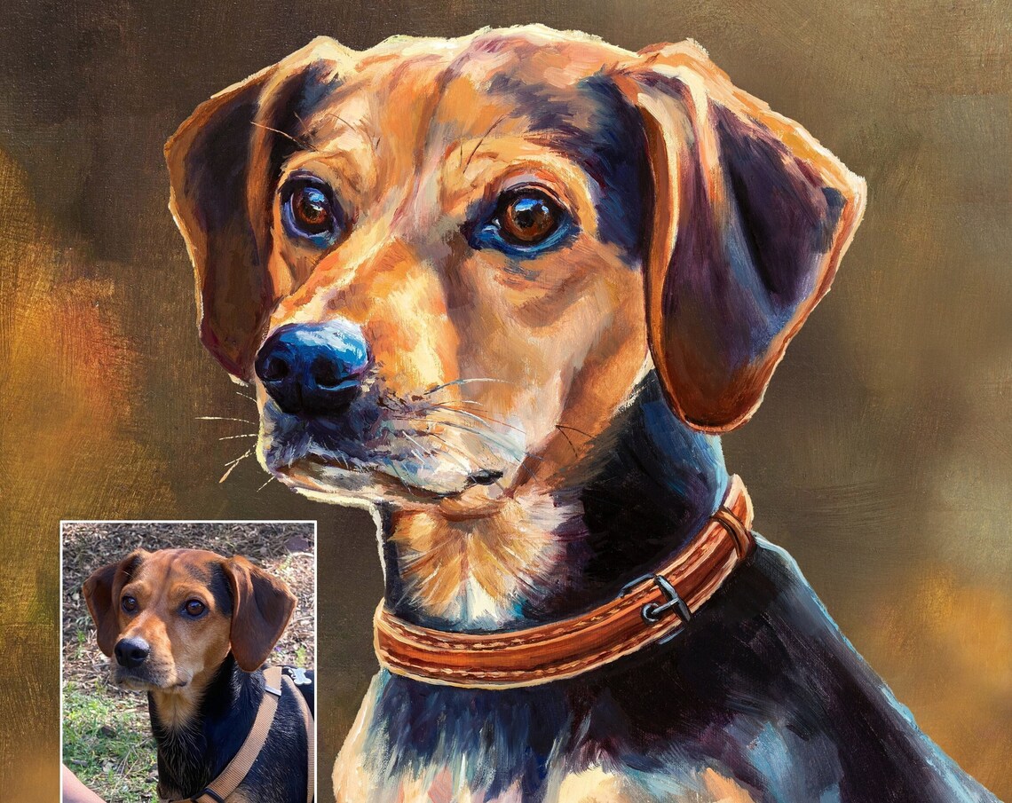 Custom Pet Portrait, Oil Painting Style Art Print