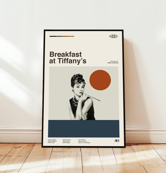 Breakfast at Tiffanys Audrey Hepburn Minimalist Classic Film Poster