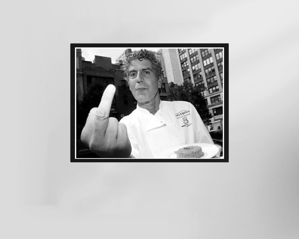 Anthony Bourdain Black And White Iconic Chef Photography Print