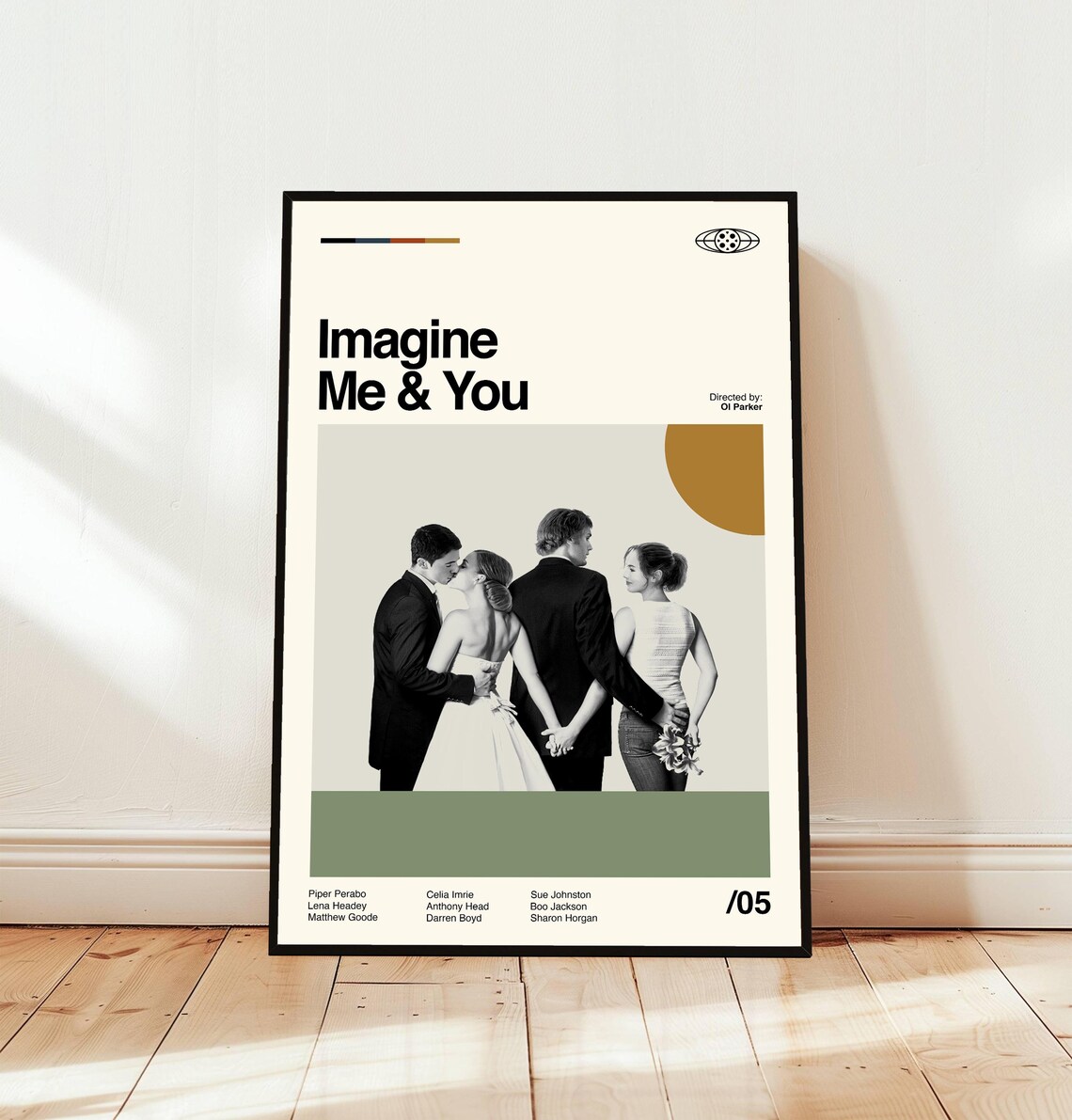 Imagine Me & You Minimalist Midcentury Movie Poster With Cast Credits