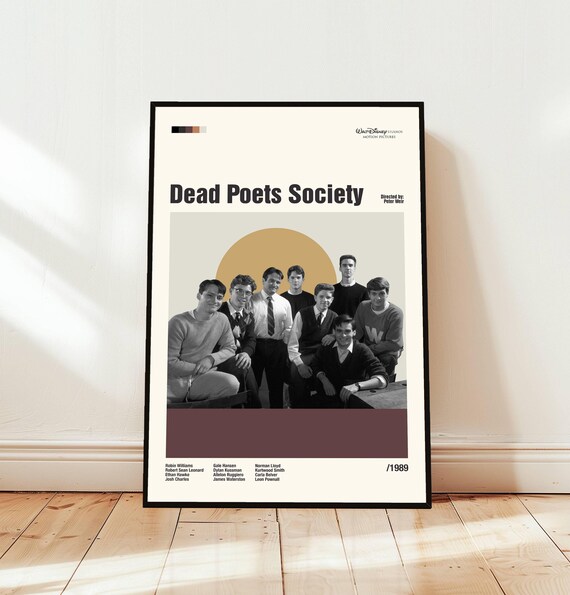 Dead Poets Society 1989 Minimalist Movie Art with Cast Names Poster