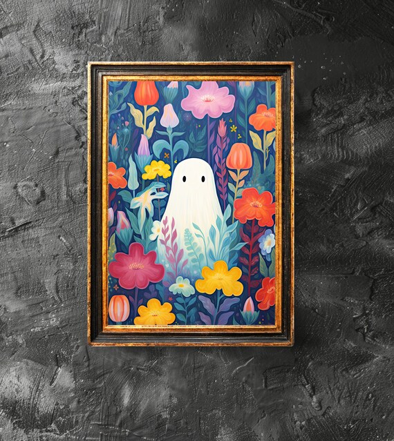 In The Flower Forest Poster Spooky Art Cute Halloween Funny Print